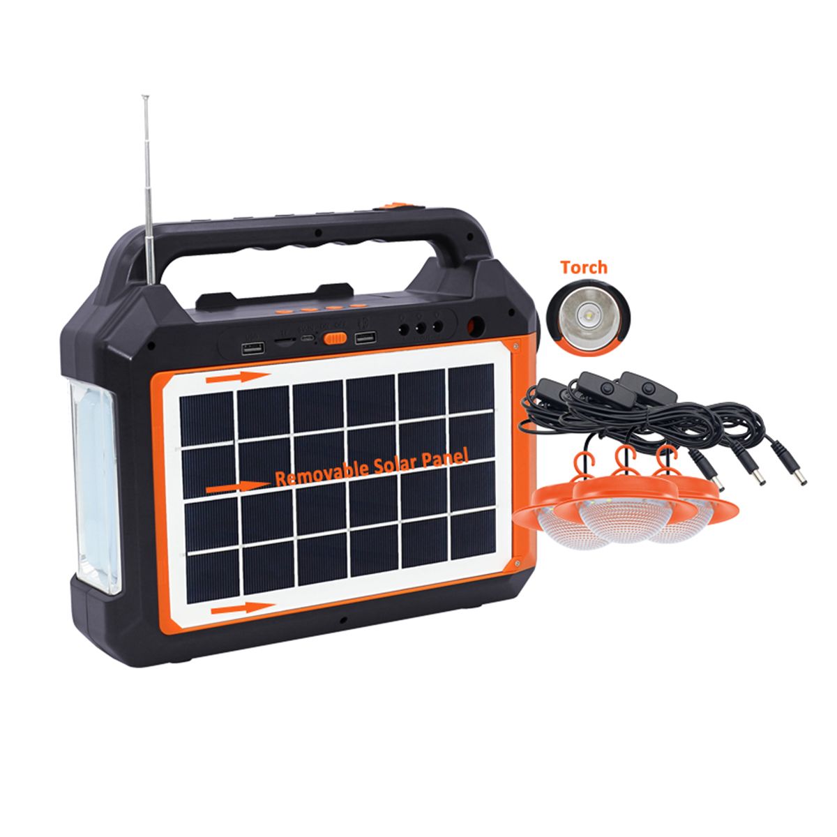 Solar Home Lighting Kits with Bluetooth and FM Radio - Solar